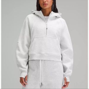 Lululemon Scuba Oversized 1/2 Zip Hoodie Light Grey XS/S